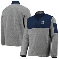 Men's Fanatics Heathered Gray Dallas Cowboys Clutch Gene Fleece Quarter-Zip Jacket