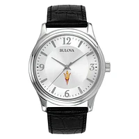 Men's Silver Arizona State Sun Devils Leather Watch
