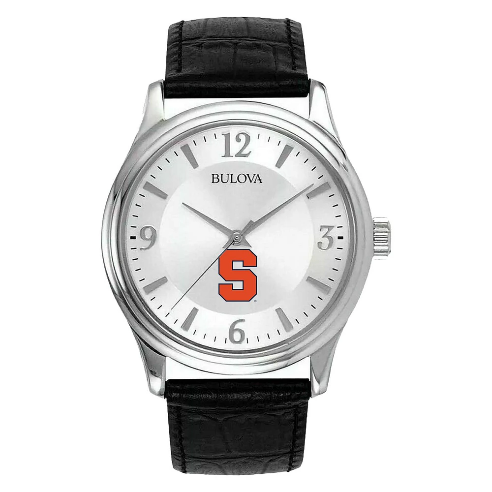Men's Silver Syracuse Orange Leather Watch