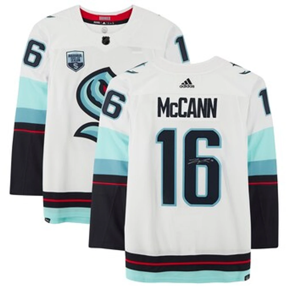 Jared McCann Seattle Kraken Autographed White adidas Authentic Jersey with Inaugural Season Jersey Patch