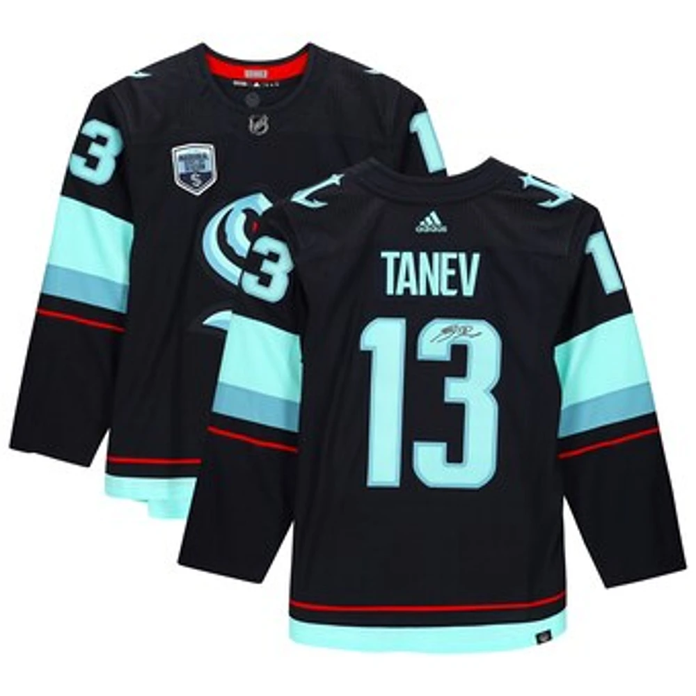 Brandon Tanev Seattle Kraken Autographed Deep Sea Blue adidas Authentic Jersey with Inaugural Season Jersey Patch