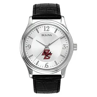Men's Silver Boston College Eagles Leather Watch