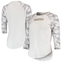 Women's Concepts Sport White/Gray LAFC Composite 3/4-Sleeve Raglan Top