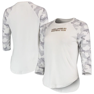 Women's Concepts Sport White/Gray LAFC Composite 3/4-Sleeve Raglan Top