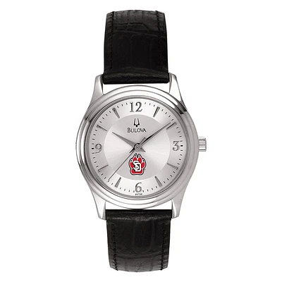 Women's Silver South Dakota Coyotes Leather Watch