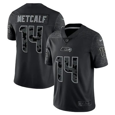 Men's Nike DK Metcalf Black Seattle Seahawks RFLCTV Limited Jersey