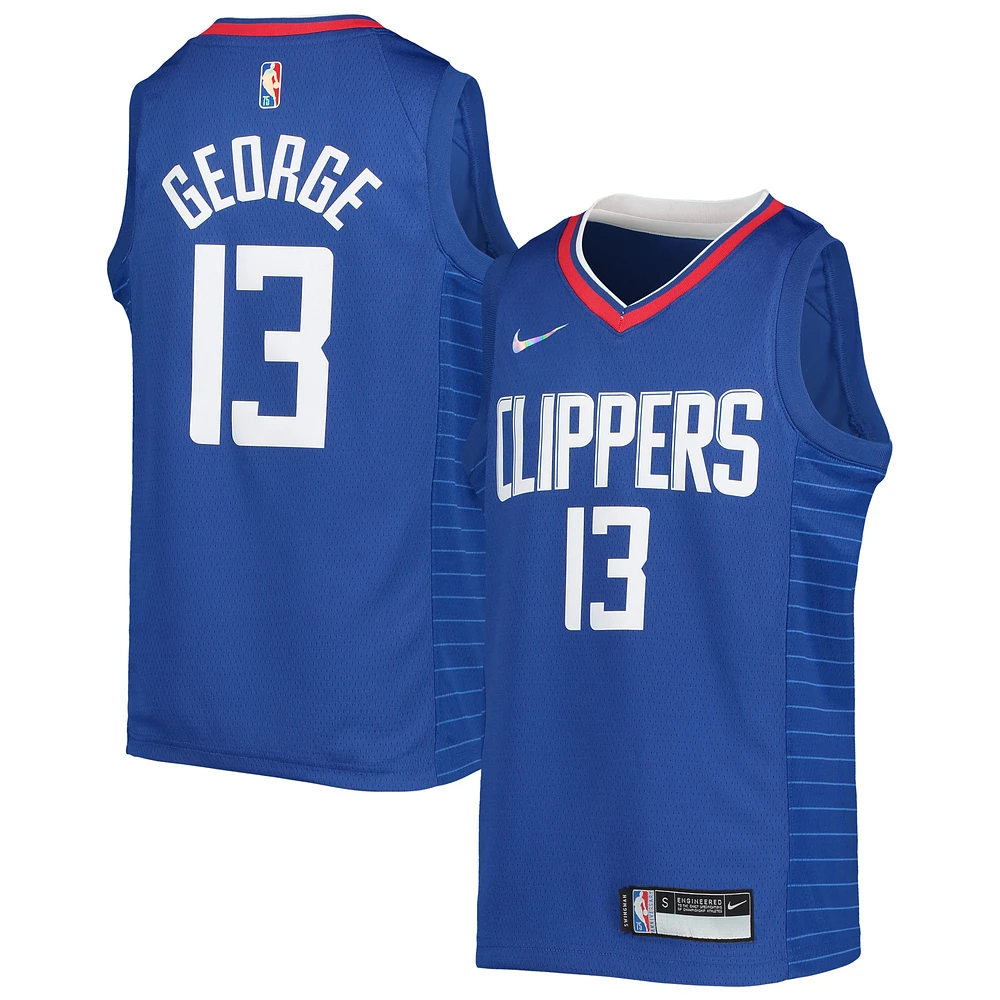 Youth Nike Paul George Royal LA Clippers 2021/22 Diamond Swingman Jersey - Icon Edition