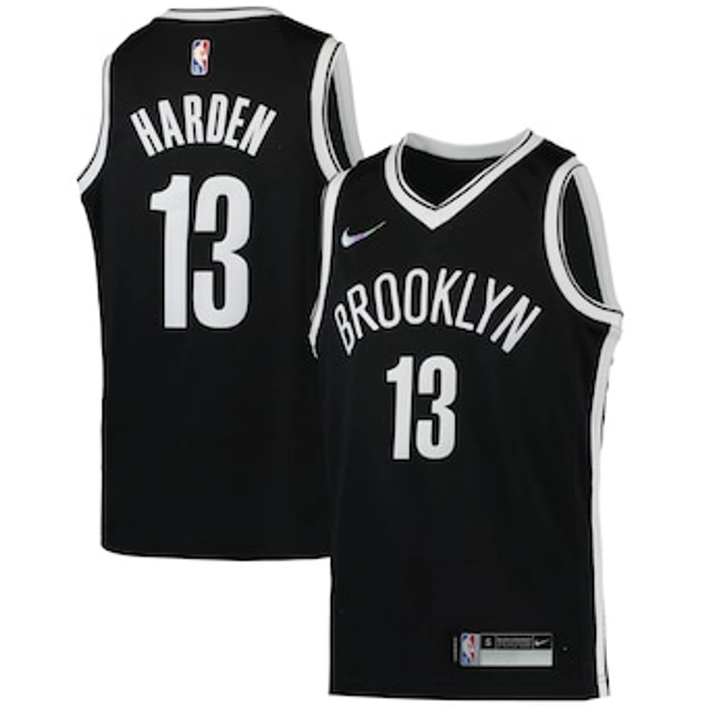 Youth Nike James Harden Black Brooklyn Nets 2021/22 Diamond Swingman Jersey - Icon Edition