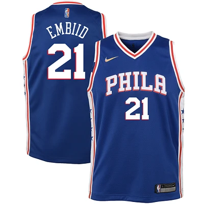 Youth Nike Joel Embiid Royal Philadelphia 76ers 2021/22 Diamond Swingman - Jersey Icon Edition