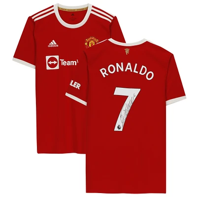 Cristiano Ronaldo Manchester United Autographed Red adidas 2021 Jersey
