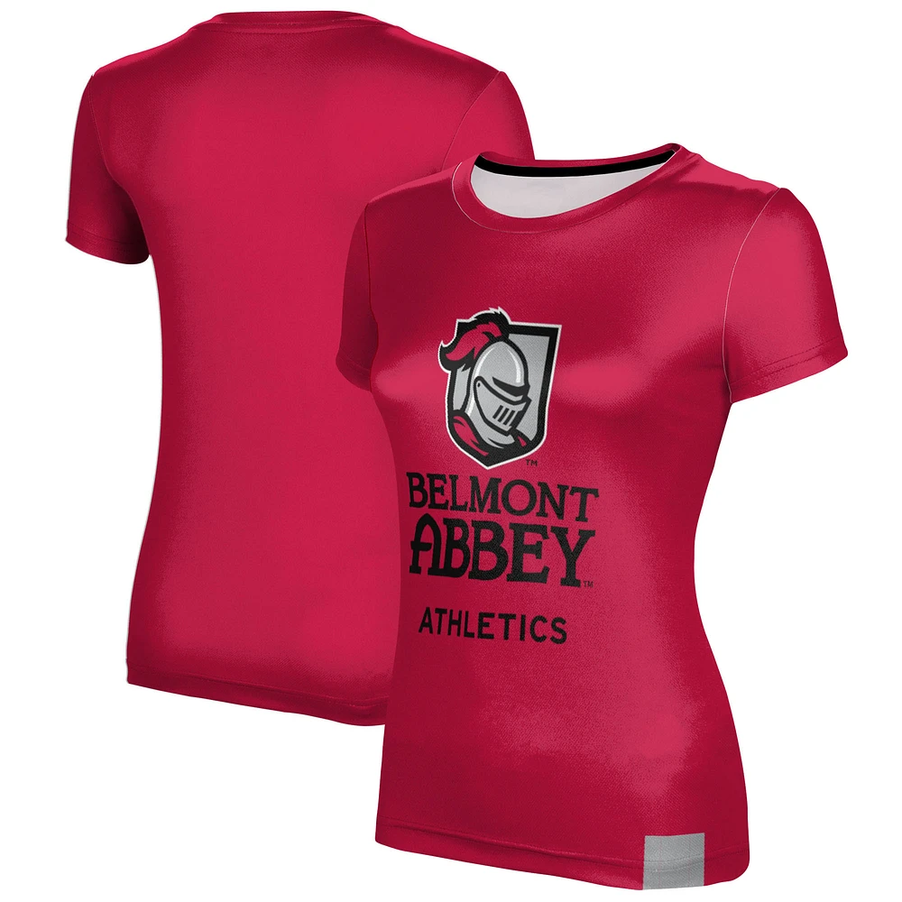 Women's Crimson Belmont Abbey Crusaders Athletics T-Shirt