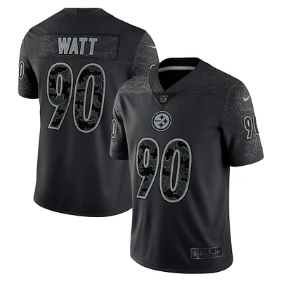 Men's Nike T.J. Watt Black Pittsburgh Steelers RFLCTV - Limited Jersey