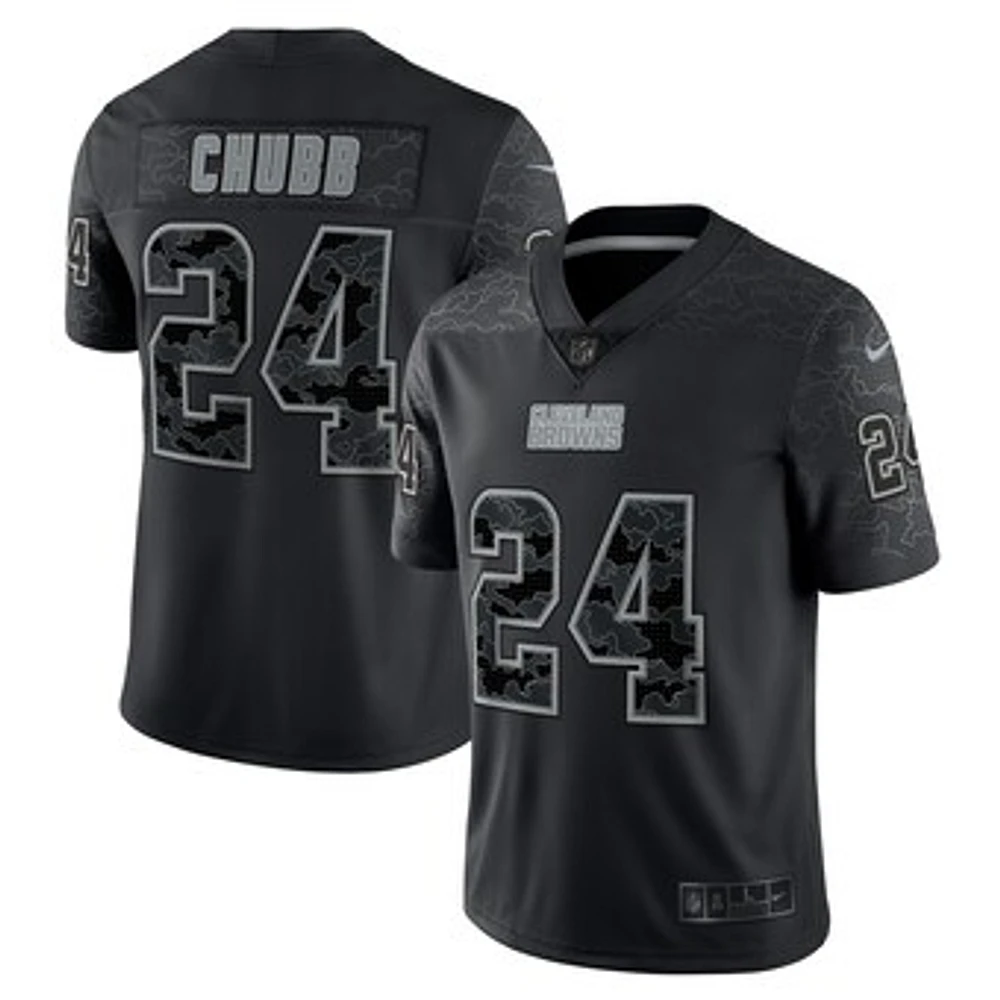 Men's Nike Nick Chubb Black Cleveland Browns RFLCTV - Limited Jersey