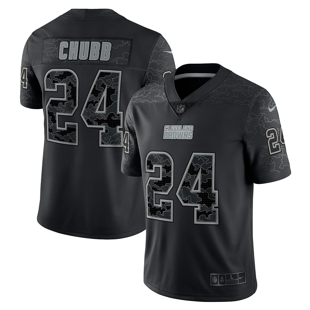 Men's Nike Nick Chubb Black Cleveland Browns RFLCTV - Limited Jersey