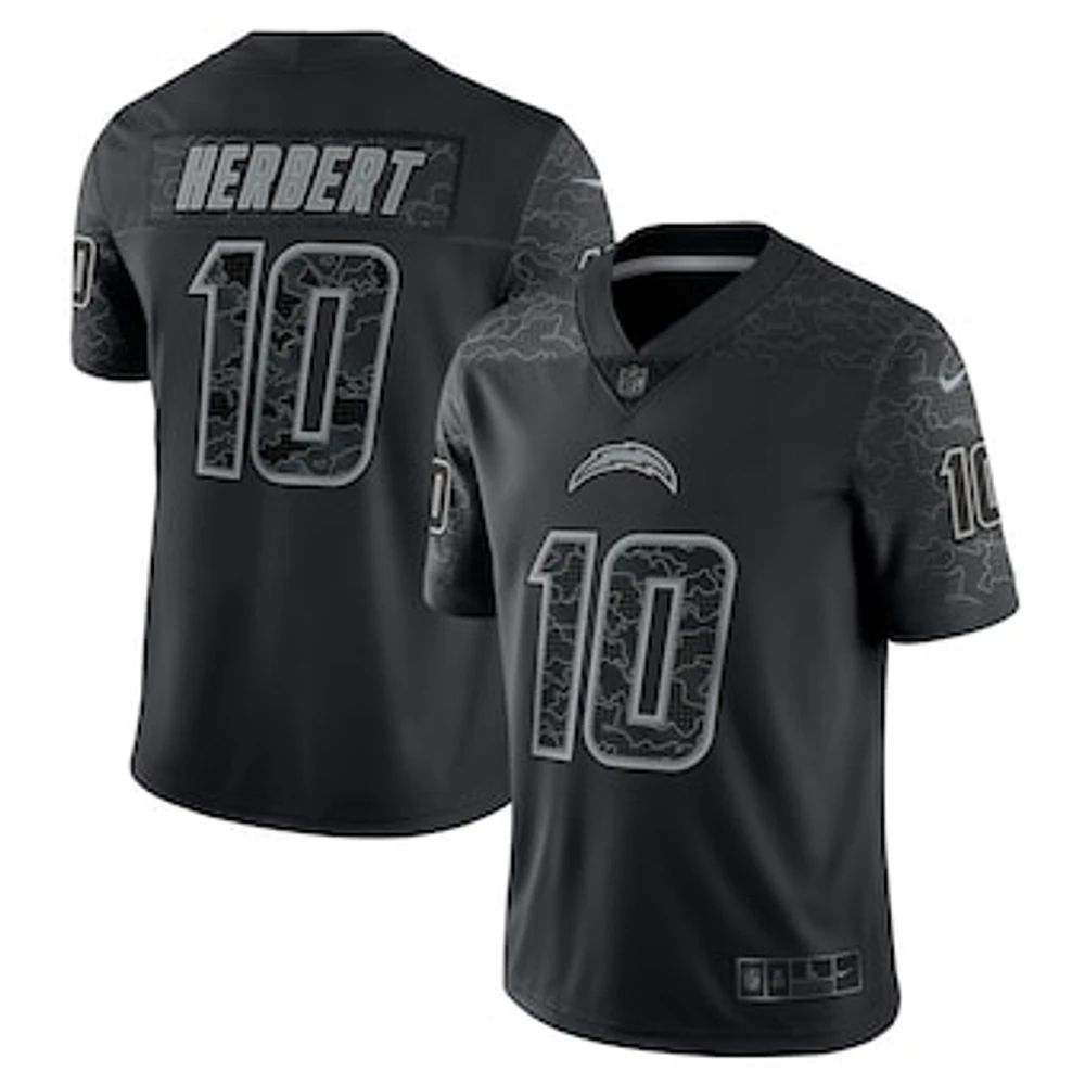 Men's Nike Justin Herbert Black Los Angeles Chargers RFLCTV - Limited Jersey