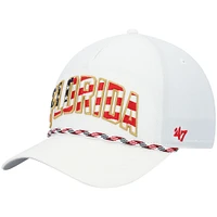 Men's '47 White Florida Gators Stars and Stripes Flag Flutter Hitch Snapback Hat