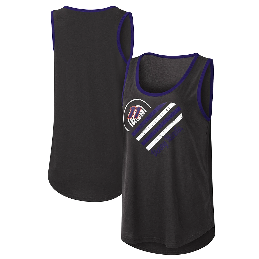 Women's G-III 4Her by Carl Banks Black Denny Hamlin A Game Scoop Neck Tank Top