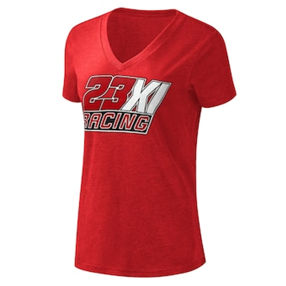 Women's G-III 4Her by Carl Banks Red 23XI Racing 1st Place V-Neck T-Shirt