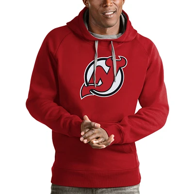 Men's Antigua New Jersey Devils Logo Victory Pullover Hoodie