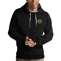 Men's Antigua Black Boston Bruins Team Victory Pullover Hoodie
