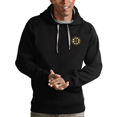 Men's Antigua Black Boston Bruins Team Victory Pullover Hoodie