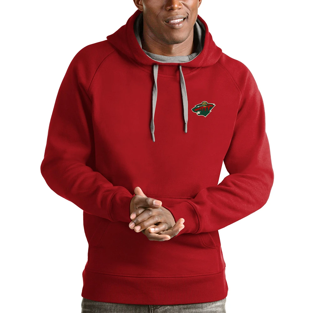 Men's Antigua Red Minnesota Wild Victory Pullover Hoodie