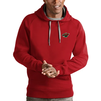 Men's Antigua Red Minnesota Wild Victory Pullover Hoodie