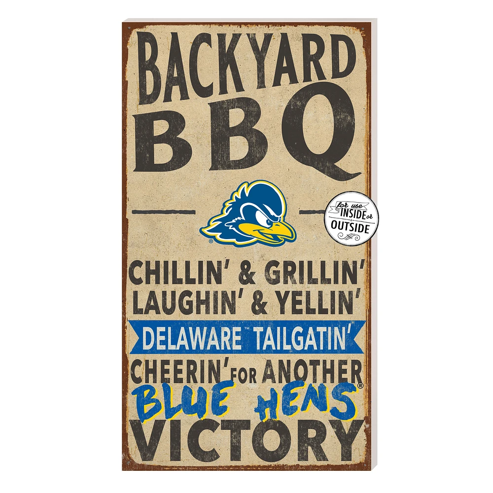 Brown Delaware Fightin' Blue Hens 11'' x 20'' Indoor/Outdoor BBQ Sign