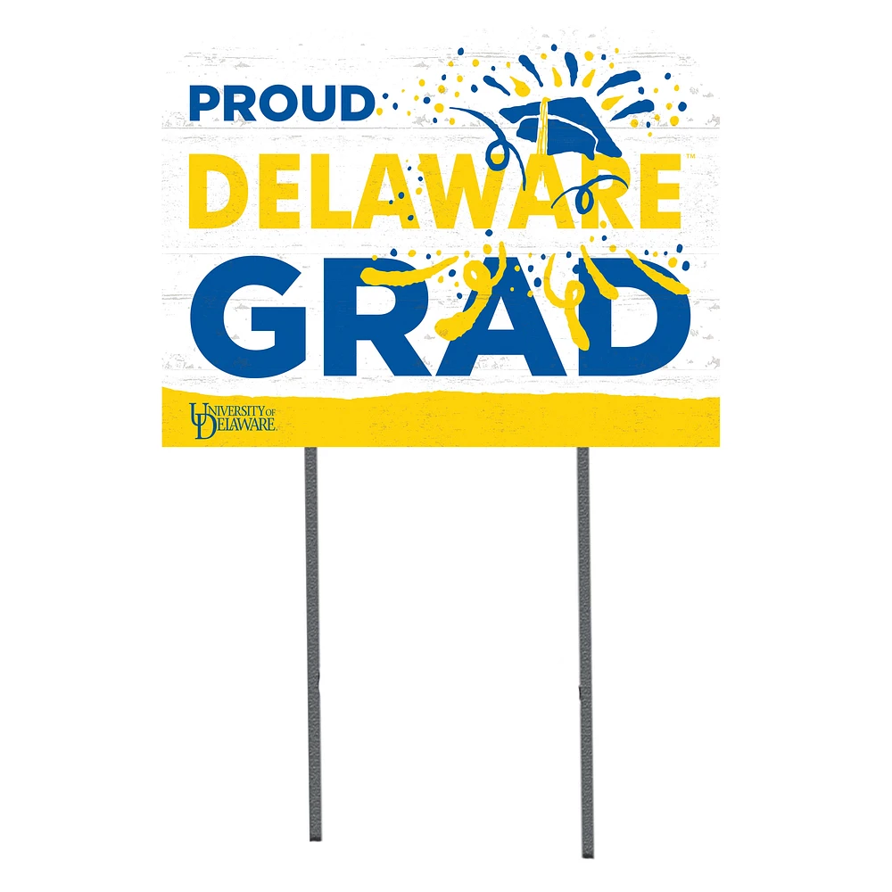Delaware Fightin' Blue Hens 18'' x 24'' Proud Grad Yard Sign