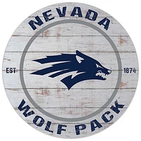 White Nevada Wolf Pack 20'' x 20'' Indoor/Outdoor Weathered Circle Sign