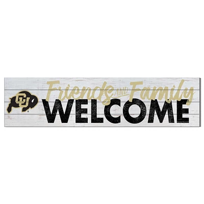 White Colorado Buffaloes 10'' x 40'' Friends & Family Welcome Sign