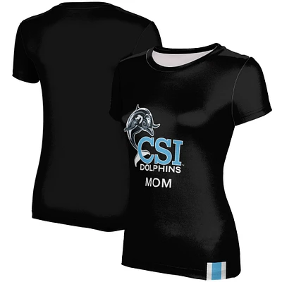 Women's Black CUNY College of Staten Island Mom T-Shirt