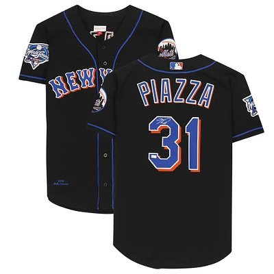 Mike Piazza New York Mets Autographed Black Mitchell and Ness Cooperstown Collection 2000 World Series Authentic Jersey