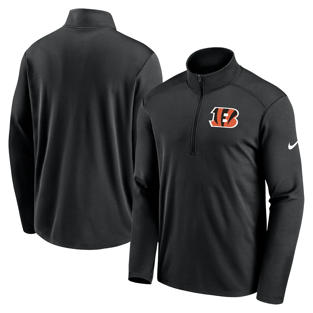 Men's Nike Black Cincinnati Bengals Logo Pacer Performance Half-Zip Jacket