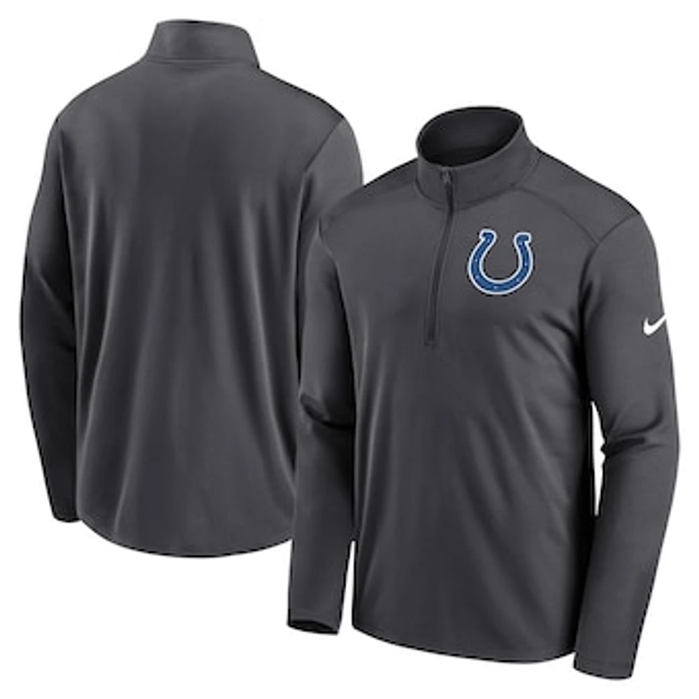 Men's Nike Anthracite Indianapolis Colts Logo Pacer Performance Half-Zip Jacket