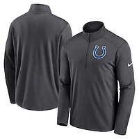 Men's Nike Anthracite Indianapolis Colts Logo Pacer Performance Half-Zip Jacket