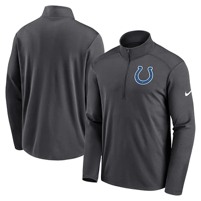 Men's Nike Anthracite Indianapolis Colts Logo Pacer Performance Half-Zip Jacket