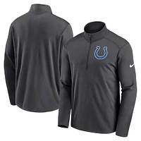 Men's Nike Anthracite Indianapolis Colts Logo Pacer Performance Half-Zip Jacket