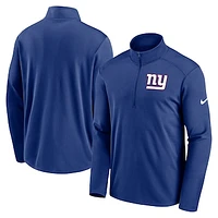 Men's Nike Royal New York Giants Logo Pacer Performance Half-Zip Jacket