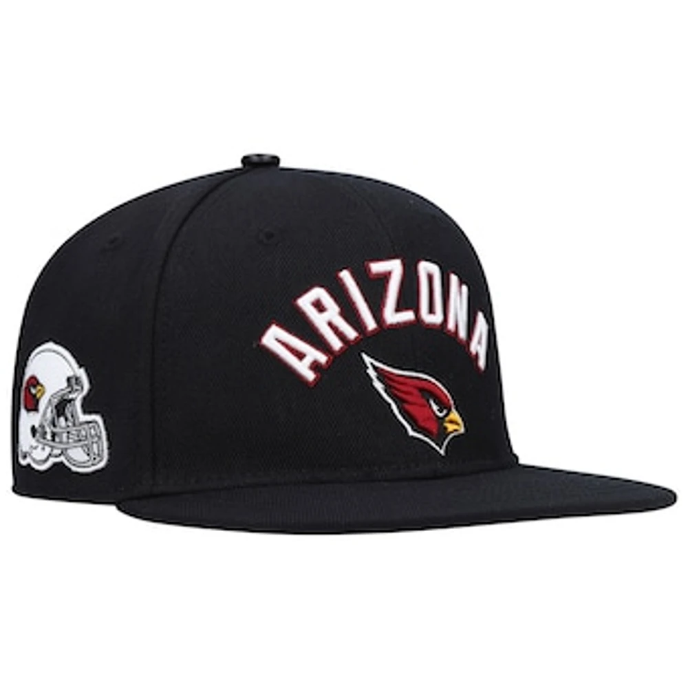 Men's Pro Standard Black Arizona Cardinals Stacked Snapback Hat