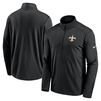 Men's Nike Black New Orleans Saints Logo Pacer Performance Half-Zip Jacket