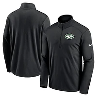 Men's Nike Black New York Jets Logo Pacer Performance Half-Zip Jacket