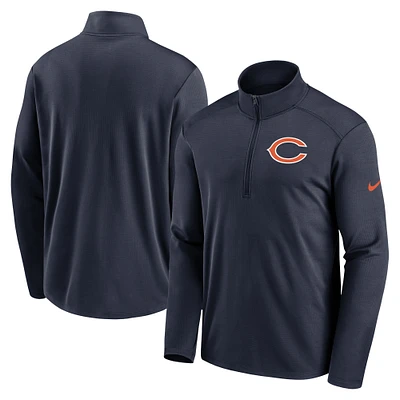 Men's Nike Navy Chicago Bears Logo Pacer Performance Half-Zip Jacket