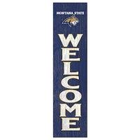 Navy Montana State Bobcats 12'' x 48'' Welcome Outdoor Leaner