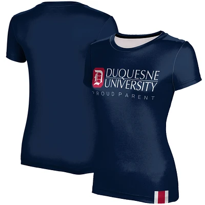 Women's Navy Duquesne Dukes Proud Parent T-Shirt