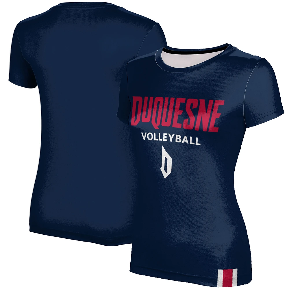 Women's Navy Duquesne Dukes Volleyball T-Shirt