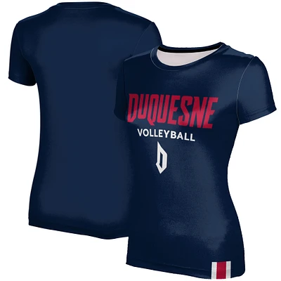 Women's Navy Duquesne Dukes Volleyball T-Shirt
