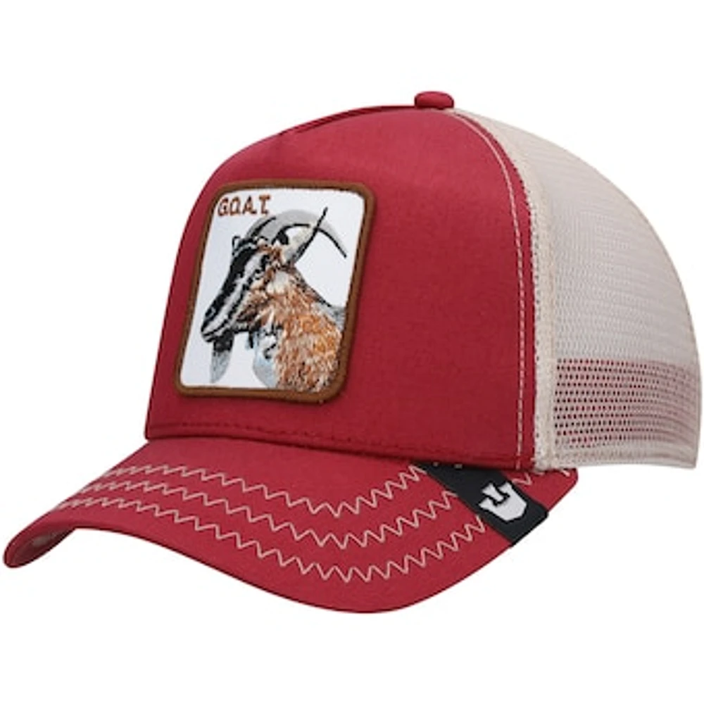 Men's Goorin Bros Red/Natural Goat Beard Trucker Adjustable Hat