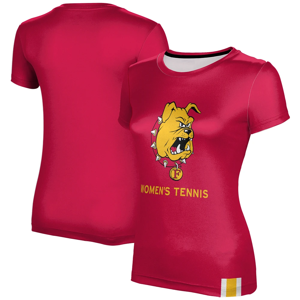 Women's Crimson Ferris State Bulldogs Tennis T-Shirt
