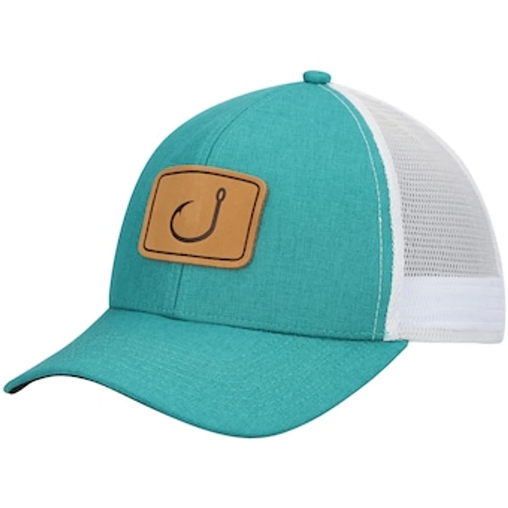 Men's Avid Teal/White Lay Day Trucker Snapback Hat